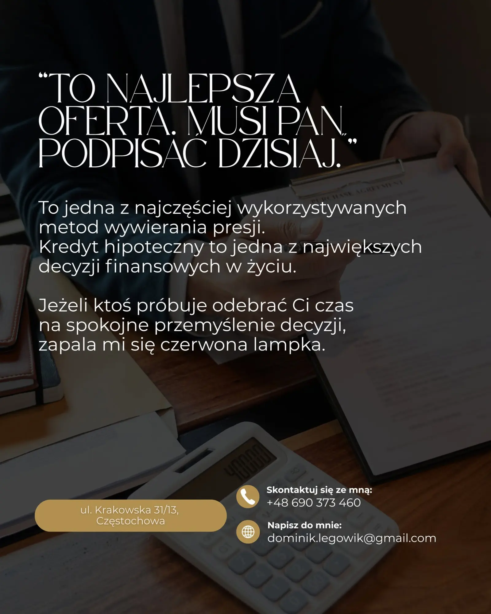 Presja przy podpisaniu kredytu hipotecznego